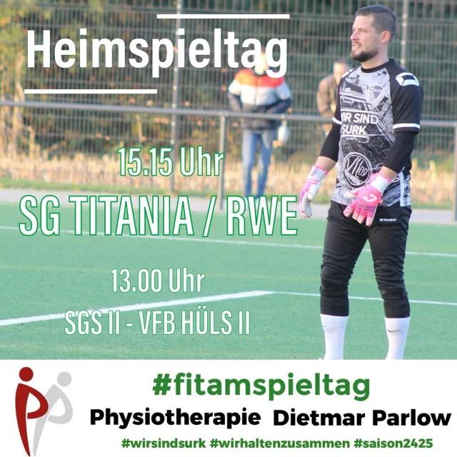 #meisterschaft #fitamspieltag #senioren #heimspiel #lülfstrasse #kunstrasen 

Guten Morgen liebe Surker ☁️🌦️

Heute stehen zwei Heimspiele unserer Senioren auf dem Programm 🙋‍♂️ Um 13 Uhr empfängt unsere Zweite den Tabellenführer @vfbhuels_diezweite .Die Hülser stehen als Aufsteiger für einige etwas überraschend an der Tabellenspitze und sind in der bisherigen Saison noch ungeschlagen. 

Um 15.15 Uhr empfängt dann unsere Erste die SG @svtitaniaerkenschwick / @rotweiss.erkenschwick . Die Erkenschwicker stehen derzeit mit 15 Punkten auf Platz 11. Nach einem erfolgreichen Oktober mit 8 Punkten aus 4 Spielen, gab es zuletzt ein 0:3 in Stuckenbusch. Unsere Jungs peilen natürlich den 6. Sieg in Folge an 🤷‍♂️🍀

Das Spiel der Dritten fällt leider aus, da der Tabellenletzte Horneburg II leider keine Mannschaft stellen kann 🥺

Also packt einen Schirm ein und kommt an der Lülfstrasse vorbei 🙏💚🤍

#wirsindsurk #wirhaltenzusammen #teamgeist