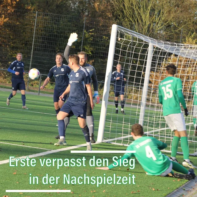 #meisterschaft #senioren #heimspiel #lülfstrasse 

Unsere Erste musste sich heute mit einem 2:2 (0:2) gegen die SG @svtitaniaerkenschwick / @rotweiss.erkenschwick zufrieden geben. Dabei sprang in der Nachspielzeit der Ball vom Innenpfosten zurück ins Spiel und damit gab es leider kein Happy End 🥺

Im ersten Durchgang waren die Gäste eiskalt und nutzten die beiden einzigen Torschüsse zur 0:2-Pausenführung. Nach dem Wechsel war es ein Spiel auf ein Tor, aber immer wieder war ein Bein dazwischen 🤨 Und dann hatten die Gäste das 0:3 auf dem Kopf, verpassten aber die Vorentscheidung! Stattdessen traf @mathiskaemperr eine Viertelstunde vor dem Ende zum 1:2-Anschlusstreffer ⚽️

Unsere Jungs drückten auf den Ausgleich, doch wieder hatten die Gäste per Konter die Chance zum 1:3, doch @r.mennemann parierte glänzend! Und fünf Min vor dem Ende traf @tim_colen dann per Kopf zum Ausgleich 💪 

Doch zu mehr als den Torschrei auf den Lippen reichte es nicht mehr in der Nachspielzeit…🤷‍♂️

Unsere Zweite zeigte zuvor eine starke Leistung gegen den Tabellenführer @vfbhuels_diezweite , unterlag am Ende aber knapp mit 0:1 (0:0. Gerade in der ersten Hälfte hatten unsere Jungs mehr vom Spiel, verpassten aber den Führungstreffer. Die größte Chance gab es kurz vor der Pause, als ein Hülser gleich zweimal auf der Linie rettete 😔

Im zweiten Durchgang war es lange weiter ausgeglichen, doch dann trafen die Gäste sehenswert in den Winkel und sicherten sich somit die Herbstmeisterschaft!

#wirsindsurk #wirhaltenzusammen #teamgeist